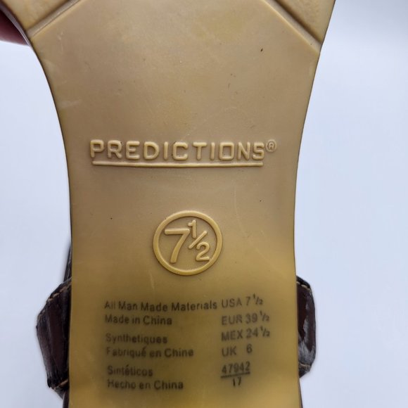 Predictions Brown Strappy Chunky Heel Sandals SZ 7.5 - Picture 11 of 14